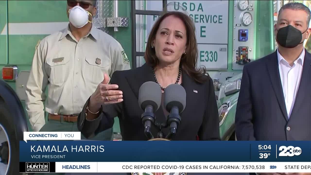 Vice President Kamala Harris pledges billions to fight wildfires