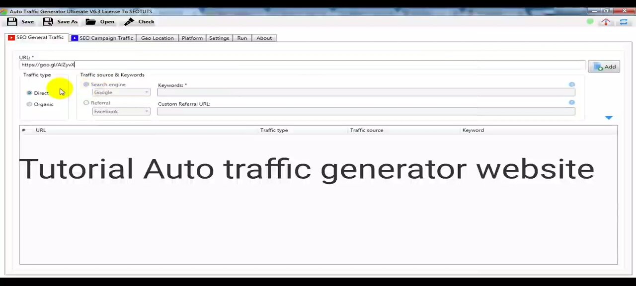 Tutorial Auto traffic generator website