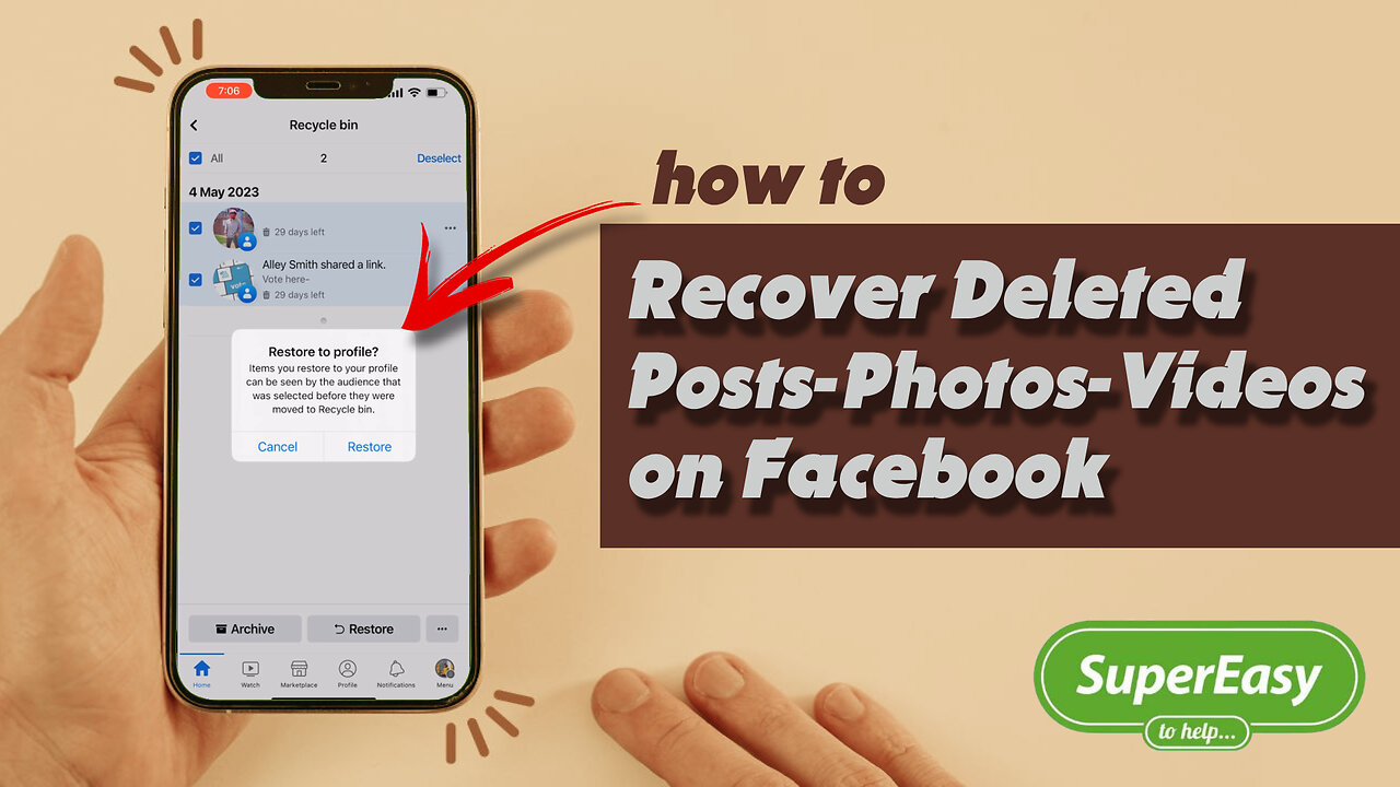 How To Recover Deleted Posts Photos Videos on Facebook