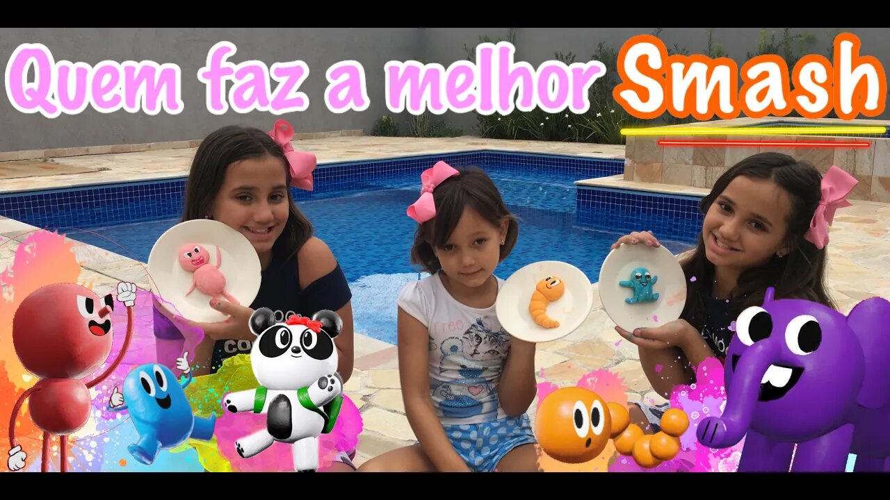 DESAFIO SMASH quem fez a melhor ? / DESAFIO DA PISCINA - 3 irmãs demais