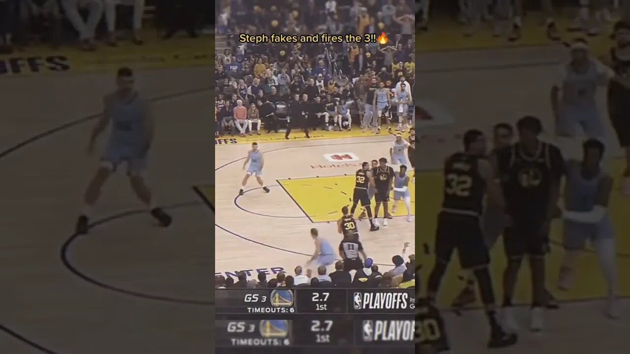 Stephen Curry fakes and fires the 3!!
