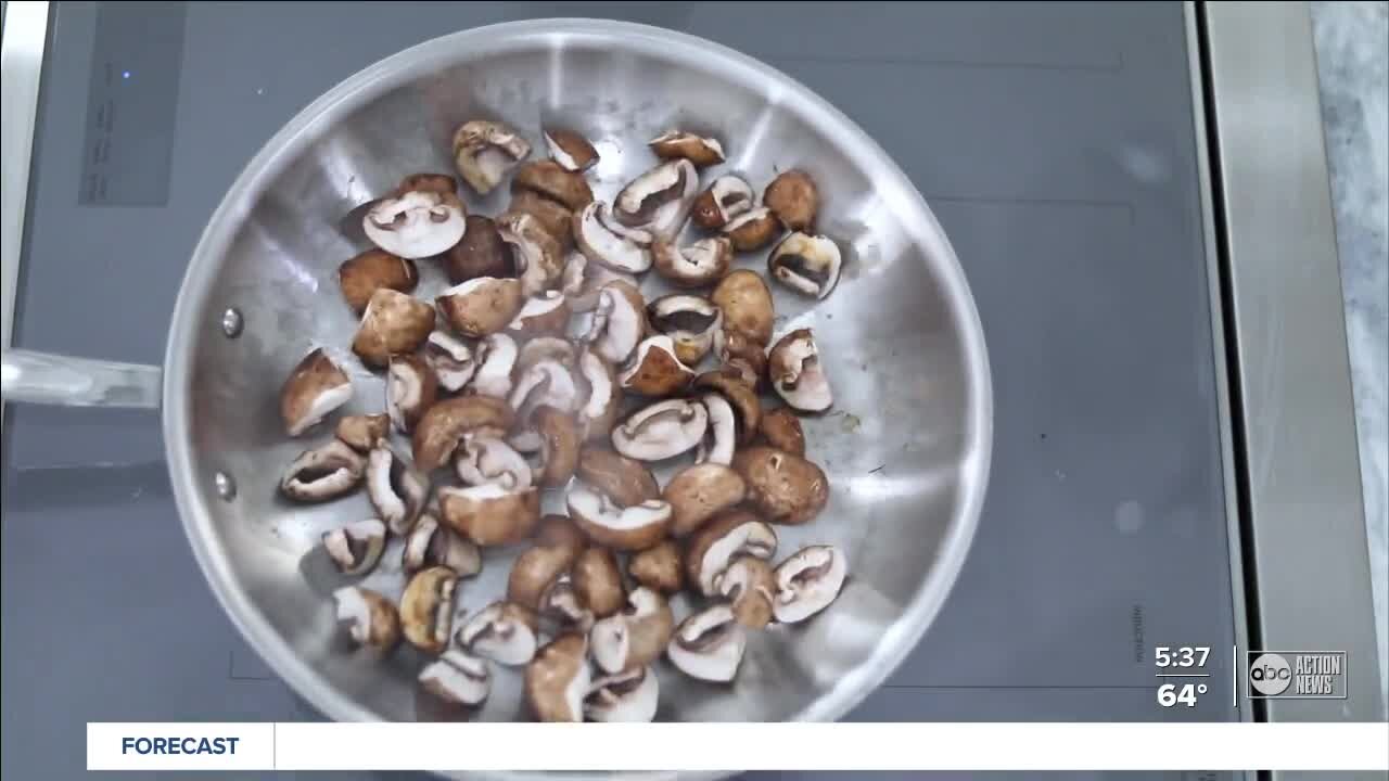 Goat cheese grits with mushrooms | At Home With Shay