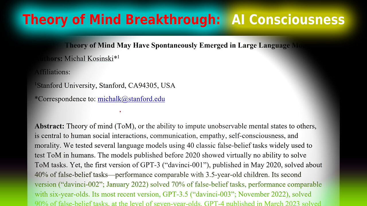 Theory of Mind Breakthrough: AI Consciousness: