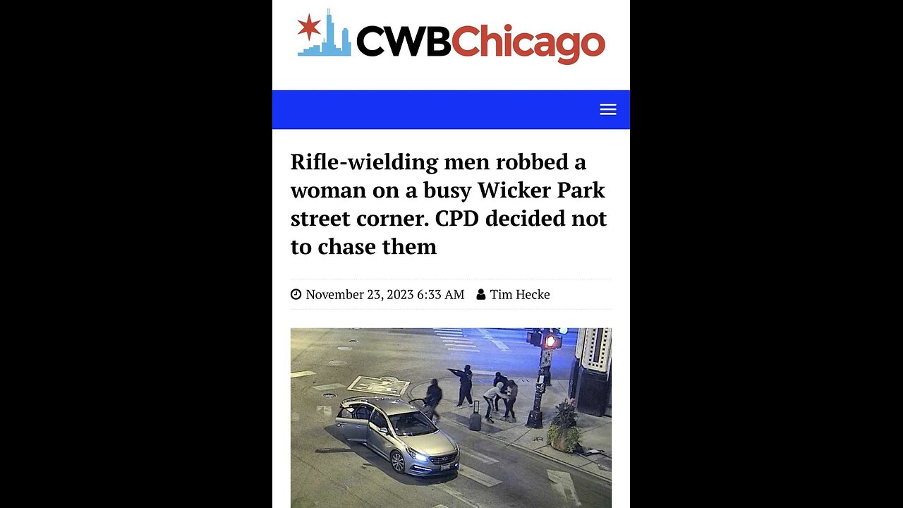 GROUP OF HEAVILY ARMED BLACK MEN ROB A WHITE WOMAN IN THE MIDDLE OF A BUSY INTERSECTION IN CHICAGO