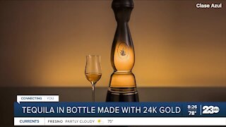 Tequila in bottle made from 24k gold