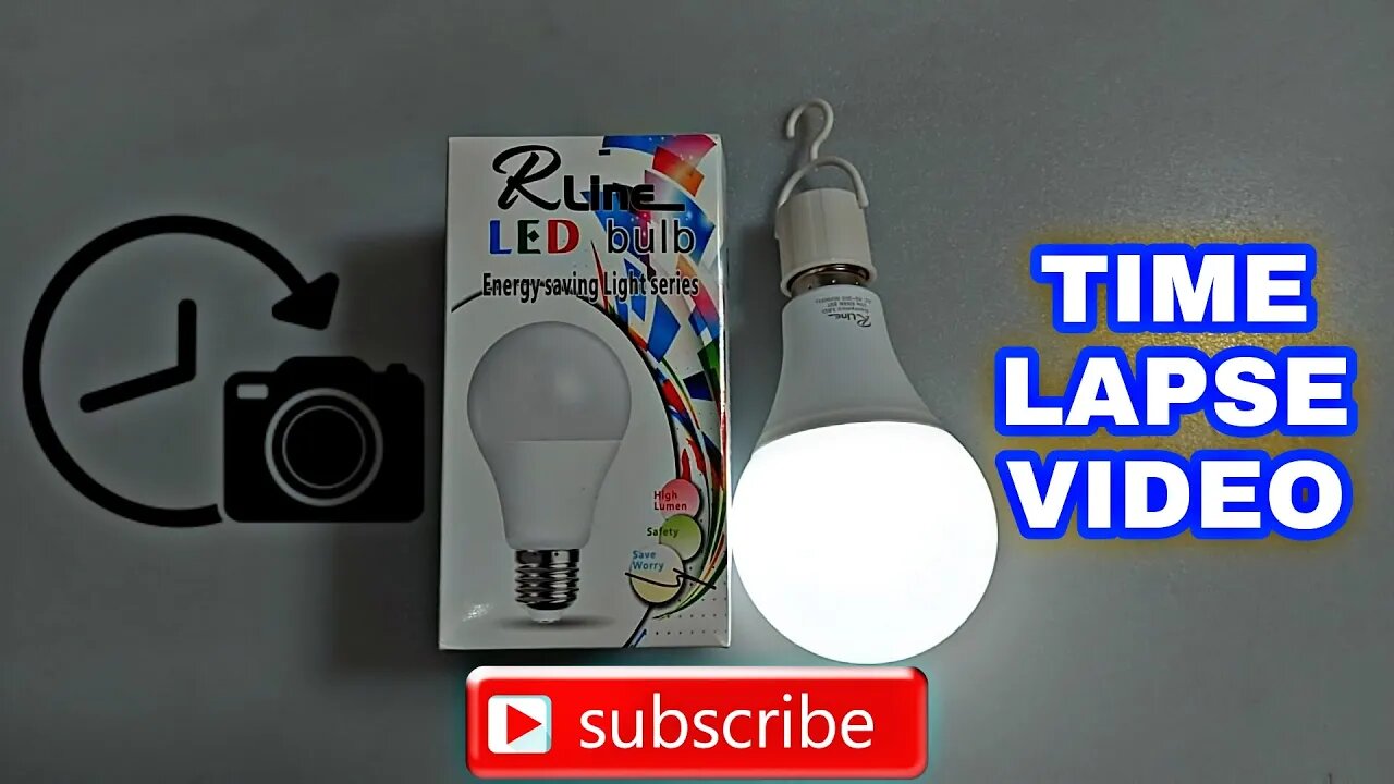 Charged A RLINE LED Light Bulb For 1 hour How Long Will It Remain Lit In Emergency Mode Time Lapse.