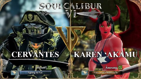 Cervantes (Jwest07) VS Karen ‘Akamu (Amesang) (SoulCalibur VI — Xbox One Ranked)