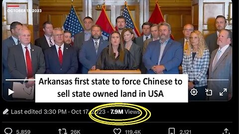 Arkansas to force Chinese state owned land to be given up, first state to do so