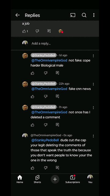 proof of Stanley pedo bell hiding my comments and changing the subject because I'm telling the truth