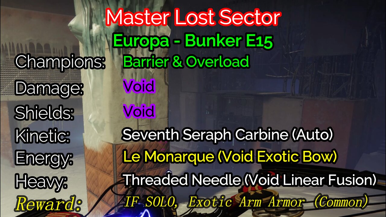 Destiny 2 Master Lost Sector: Bunker E15 2-4-22