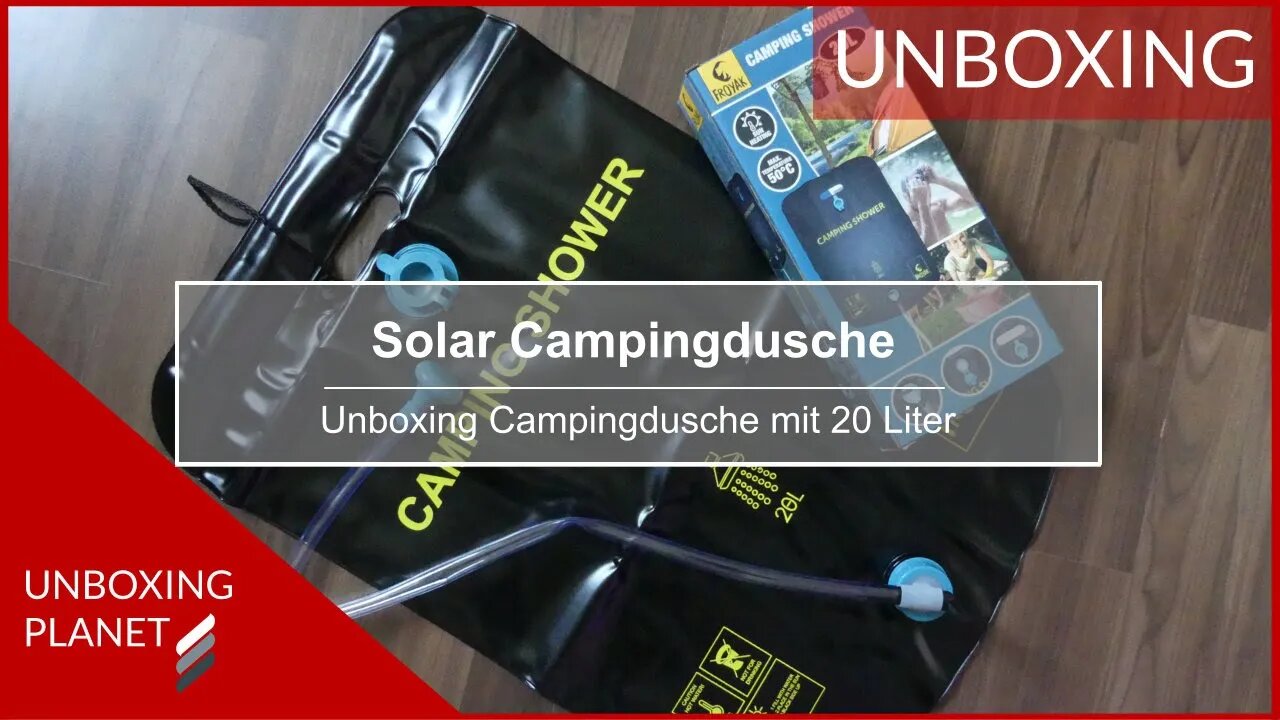 Einfache Solar-Campingdusche mit 20 Liter - Unboxing Planet