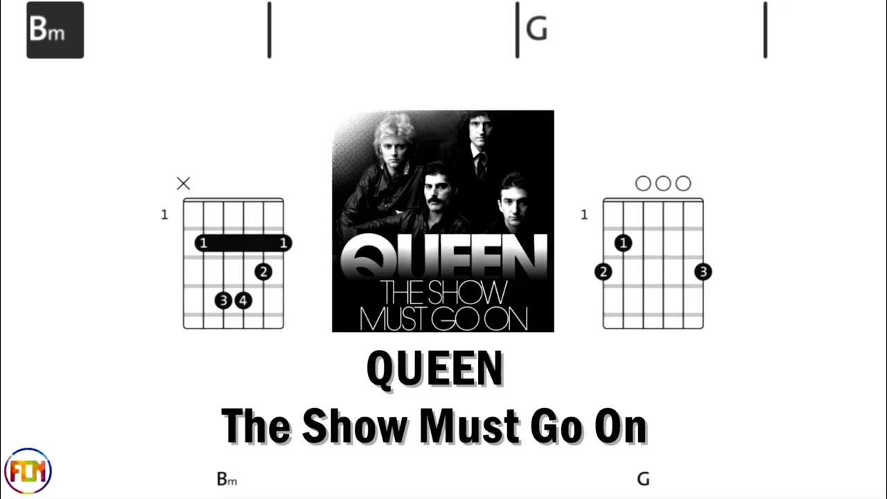 QUEEN The Show Must Go On - Guitar Chords & Lyrics HD