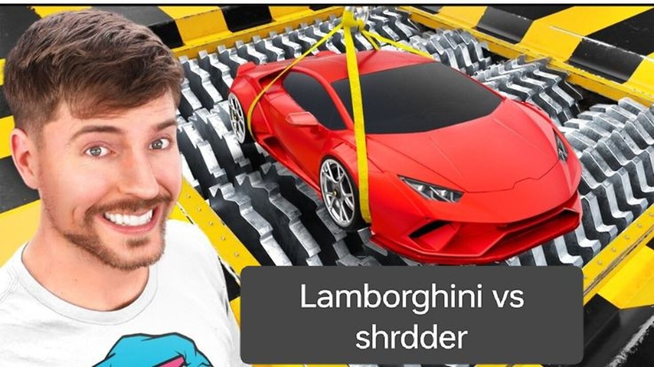 Lamborghini vs worlds largest shredder | MrBeast