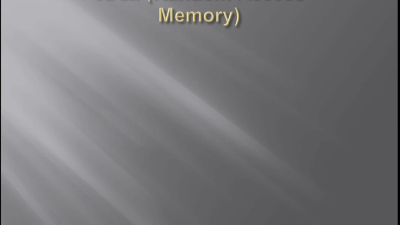 Lecture 2 RAM Randon Access Memory