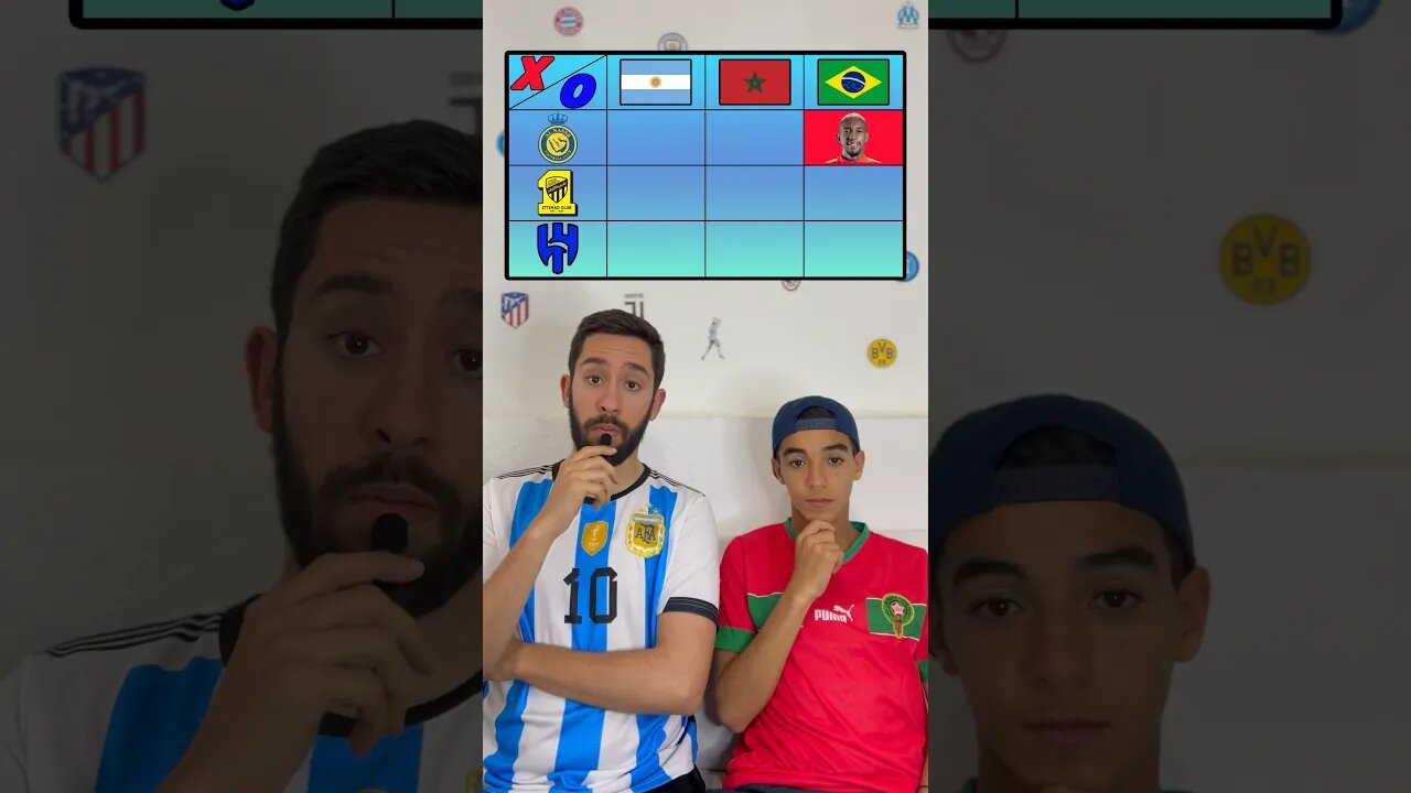 Footy tic-tac-toe (country) #saudiarabia #tictactoe #football #quiz #maroc #brazil #argentina