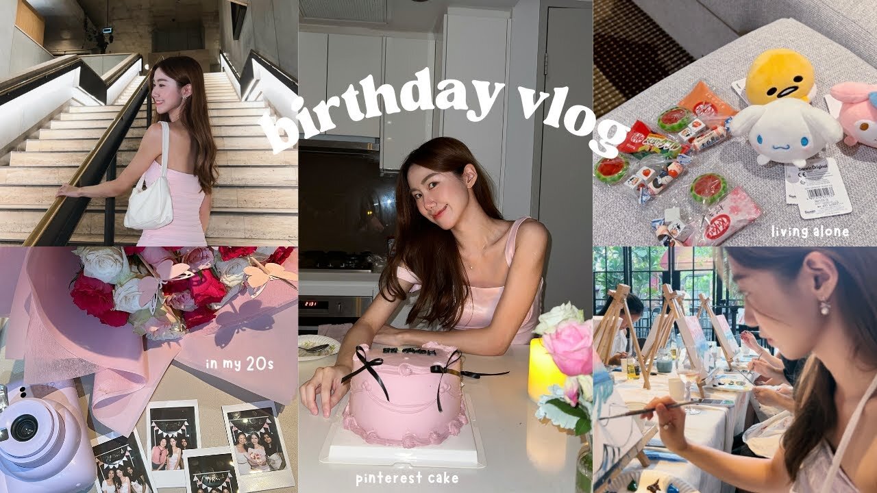 busy birthday vlog 🍰 grwm, going out with friends, dinner set up, pinterest cake & more