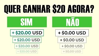 Escolha 'SIM' e receba $20,00 no PayPal sempre! (Ganhar Dinheiro Online)