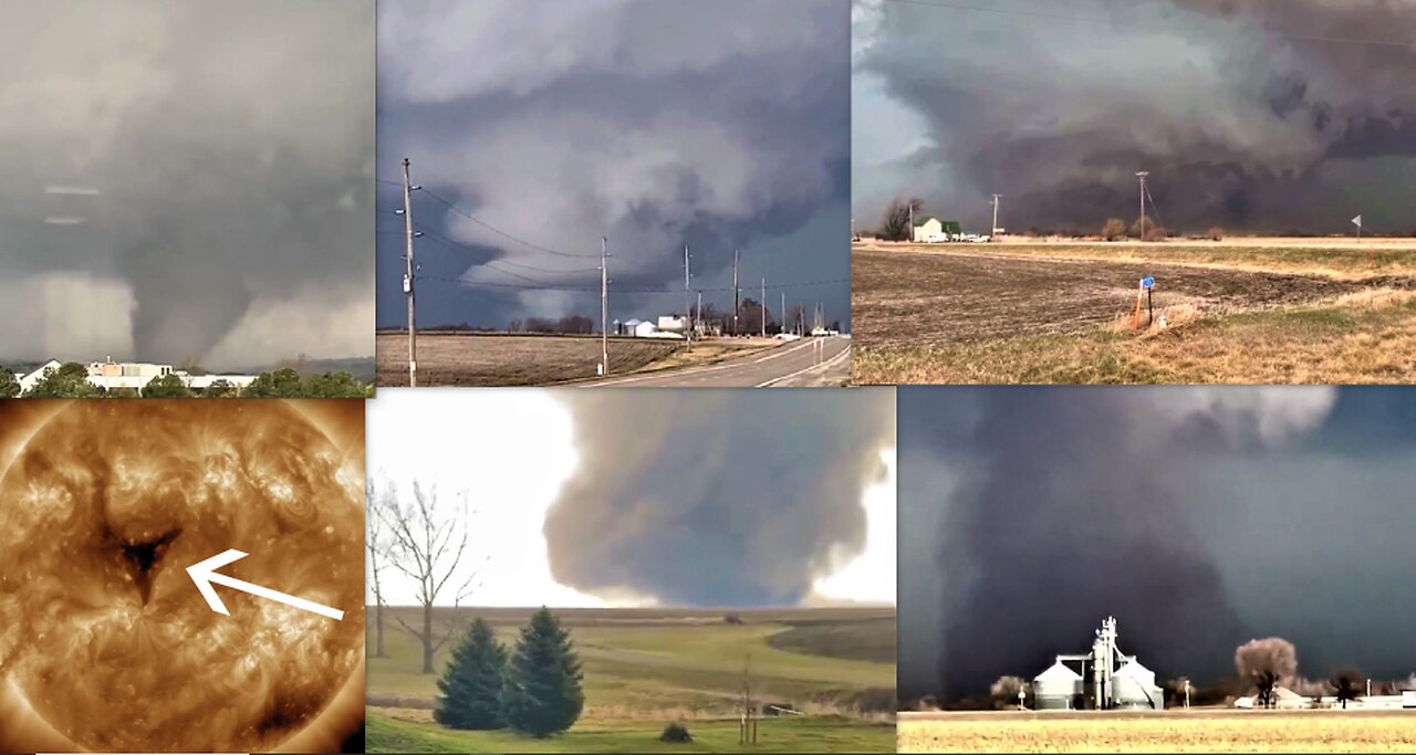 CATASTROPHIC TORNADO OUTBREAK UNDERWAY IN SOUTH & MIDWEST!!!MASSIVE SOLAR CORONAL HOLE OPENS*