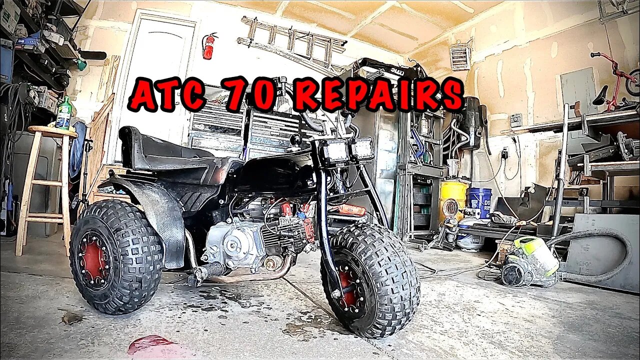 Honda ATC 70 seat repair and headlight installation