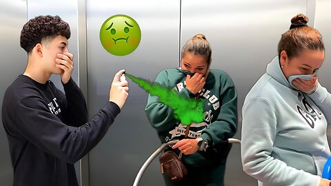 Fart Spray In The Elevator Prank!