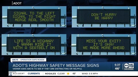 ADOT highway safety message signs, are they helping or distracting drivers?