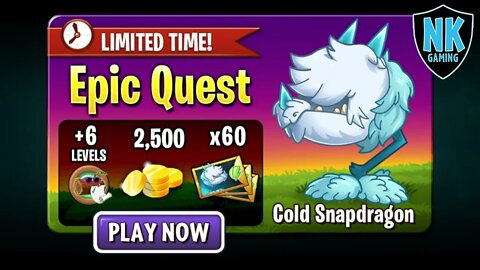 PvZ 2 - Epic Quest: Cold Snapdragon - Level 1 Plants