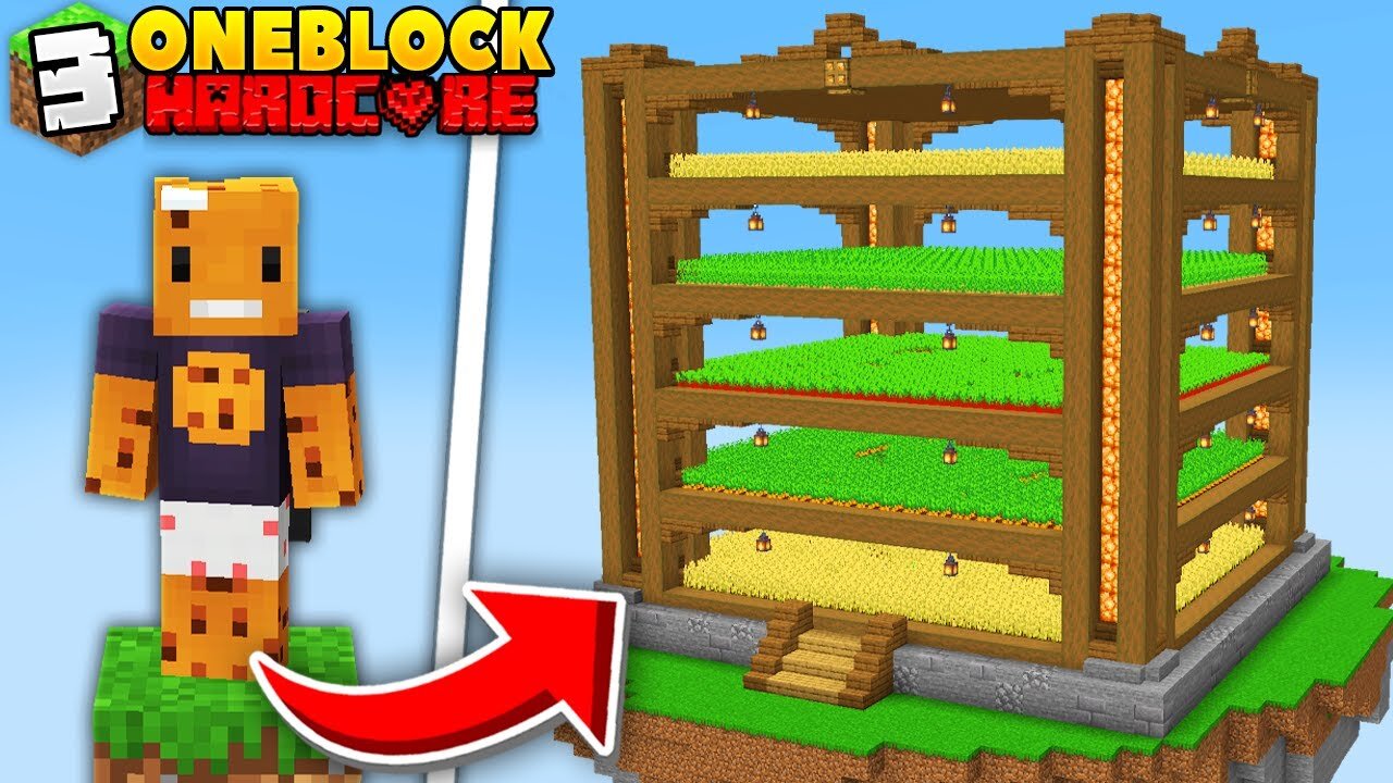 Building Automatic Farms on ONE BLOCK Minecraft