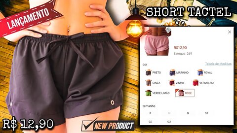 Short Feminino Tactel Leve e Soltinho Shortinhos para academia Canelado L&e Moda/@shopee