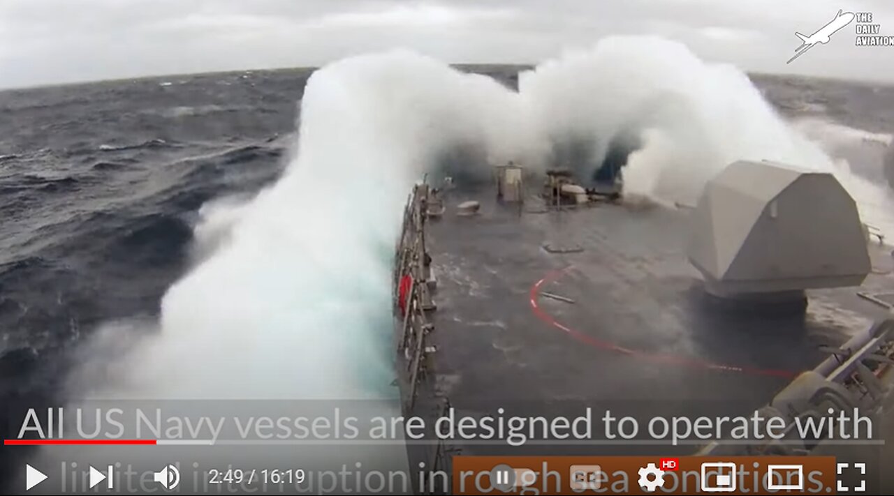 Skilled US Navy Crew Navigate Through Massive Ocean Waves