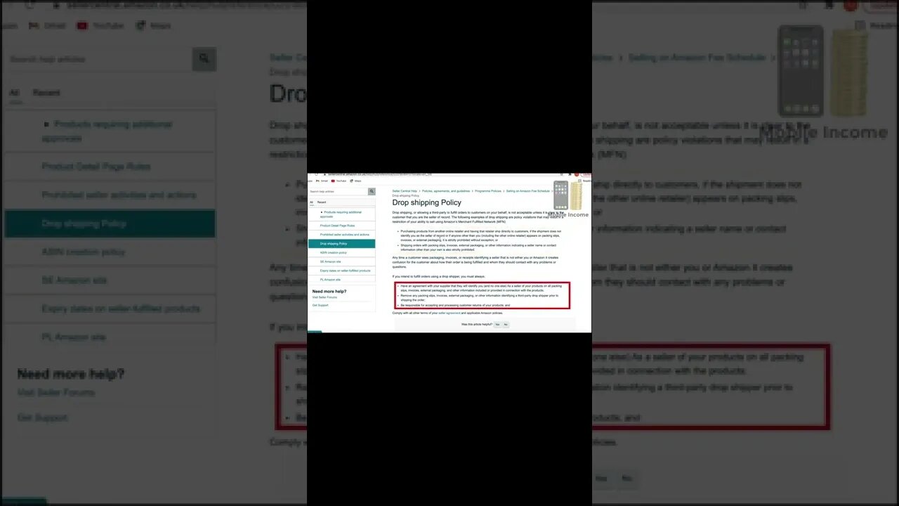 Amazon dropshipping policy #amazon #FBA #makemoneyonline