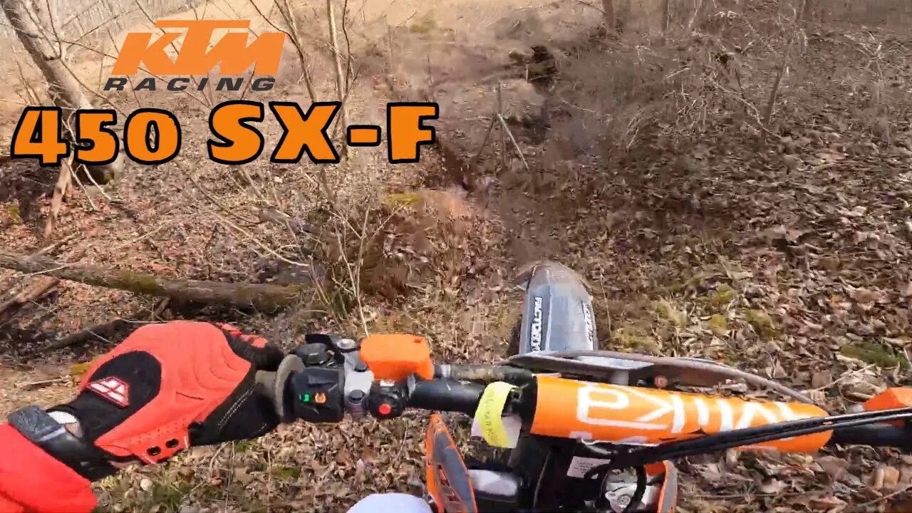 Bashing my 2019 KTM 450 SX-F Motocrosser through the WOODS