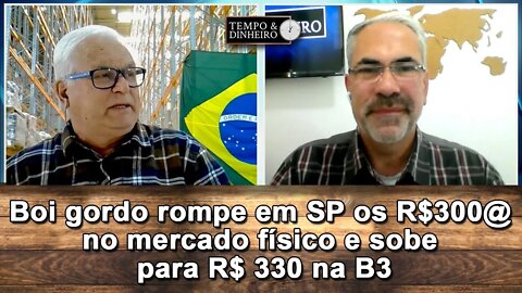 Boi gordo rompe em SP os R$300@ no mercado físico e sobe para R$ 330 na B3