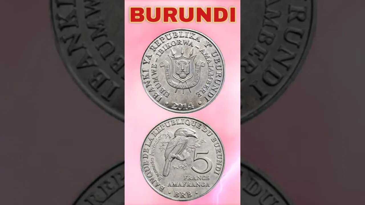 Burundi 5 Francs 2014.#shorts #education #coinnotesz