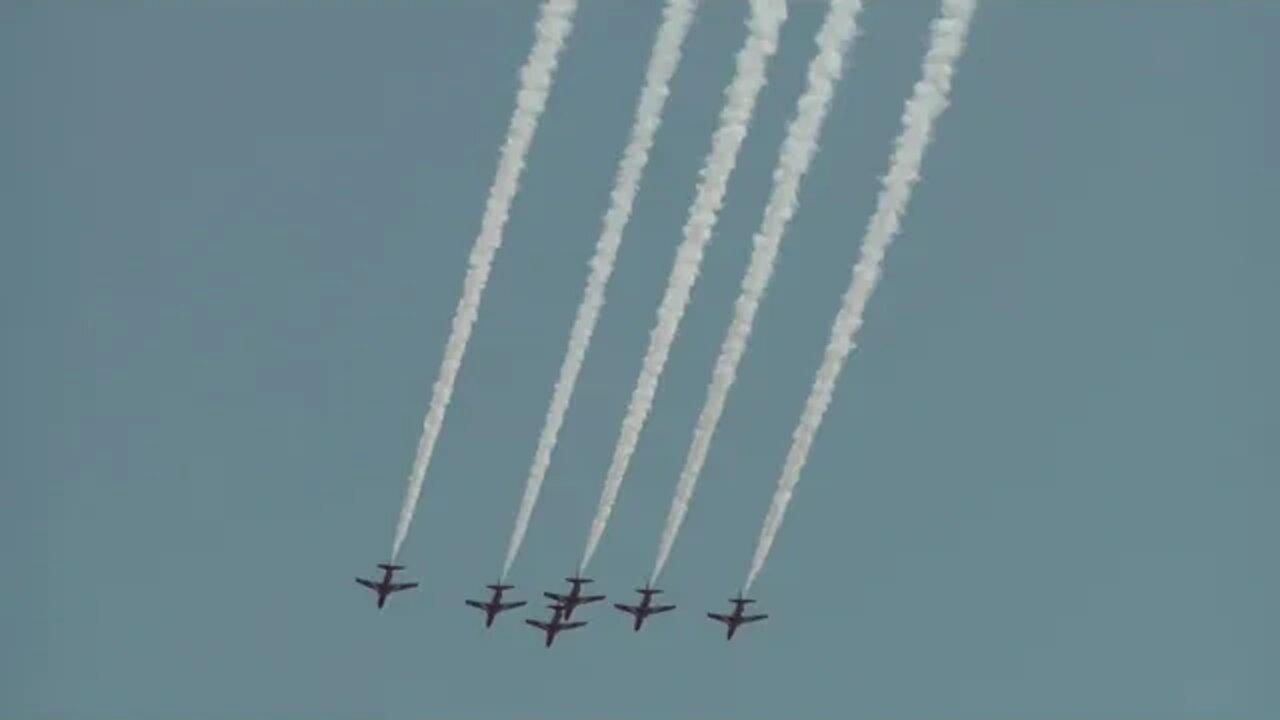 26 August 2022 At Clacton On Sea Essex Air Show display event The RAF Red Arrows