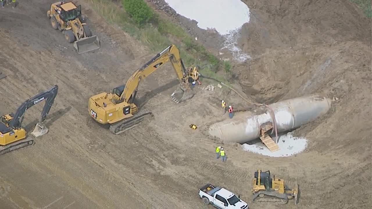 Helicopter video over water main break in metro Detroit