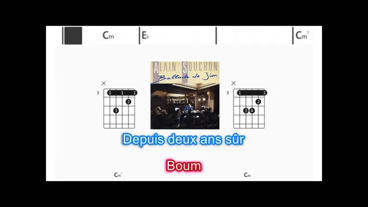 Alain Souchon - La ballade de Jim - (Chords & Lyrics like a Karaoke)