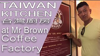 Taiwan Kitchen at Mr Brown Coffee factory tasting coffee in coffee lab and how canned coffee is made