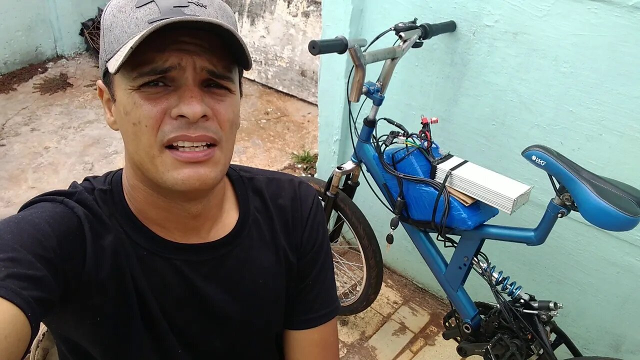 Bike elétrica caseira a-partir de alternador teste 3 autonomia depois da alteração nos fios.