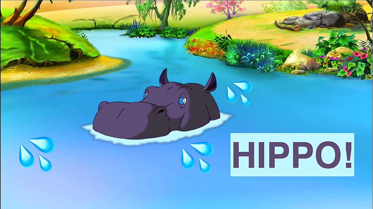 Hippo Children Cartoon - Funny Animal Cartoon - Kids Learning Cartoon