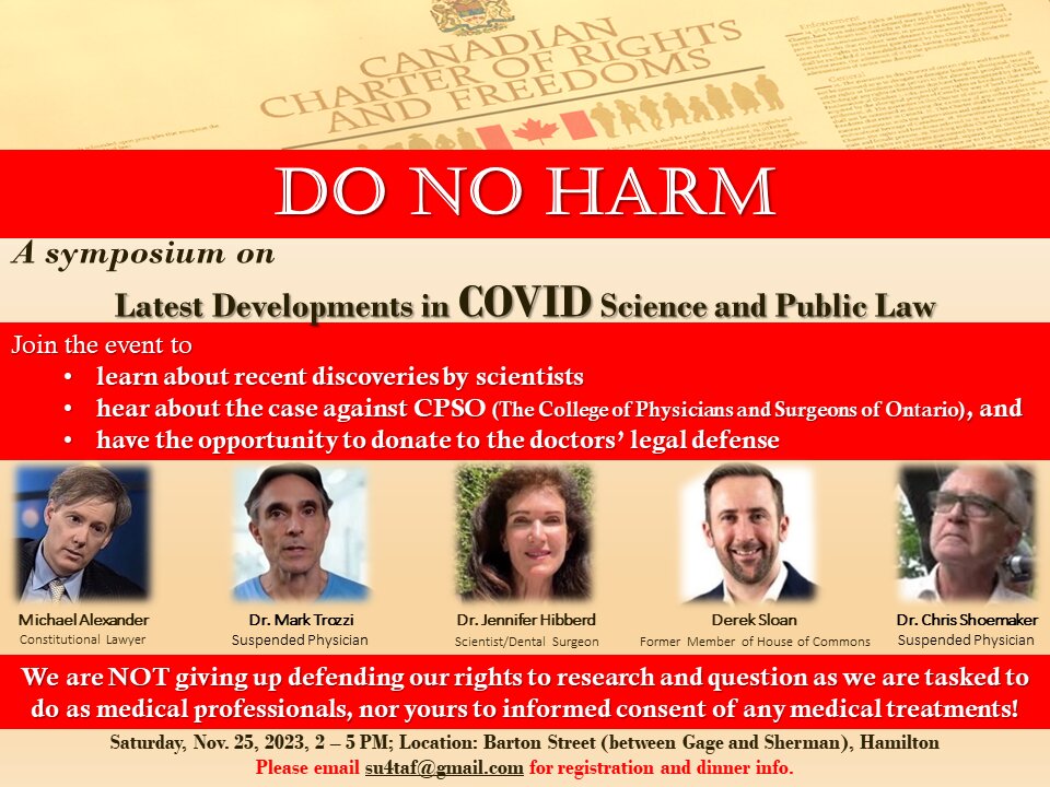 Do No Harm Symposium in Hamilton Ontario 2023-11-25