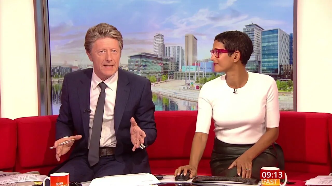 Naga Munchetty - Split Leather Style Skirt - 10th June 2022