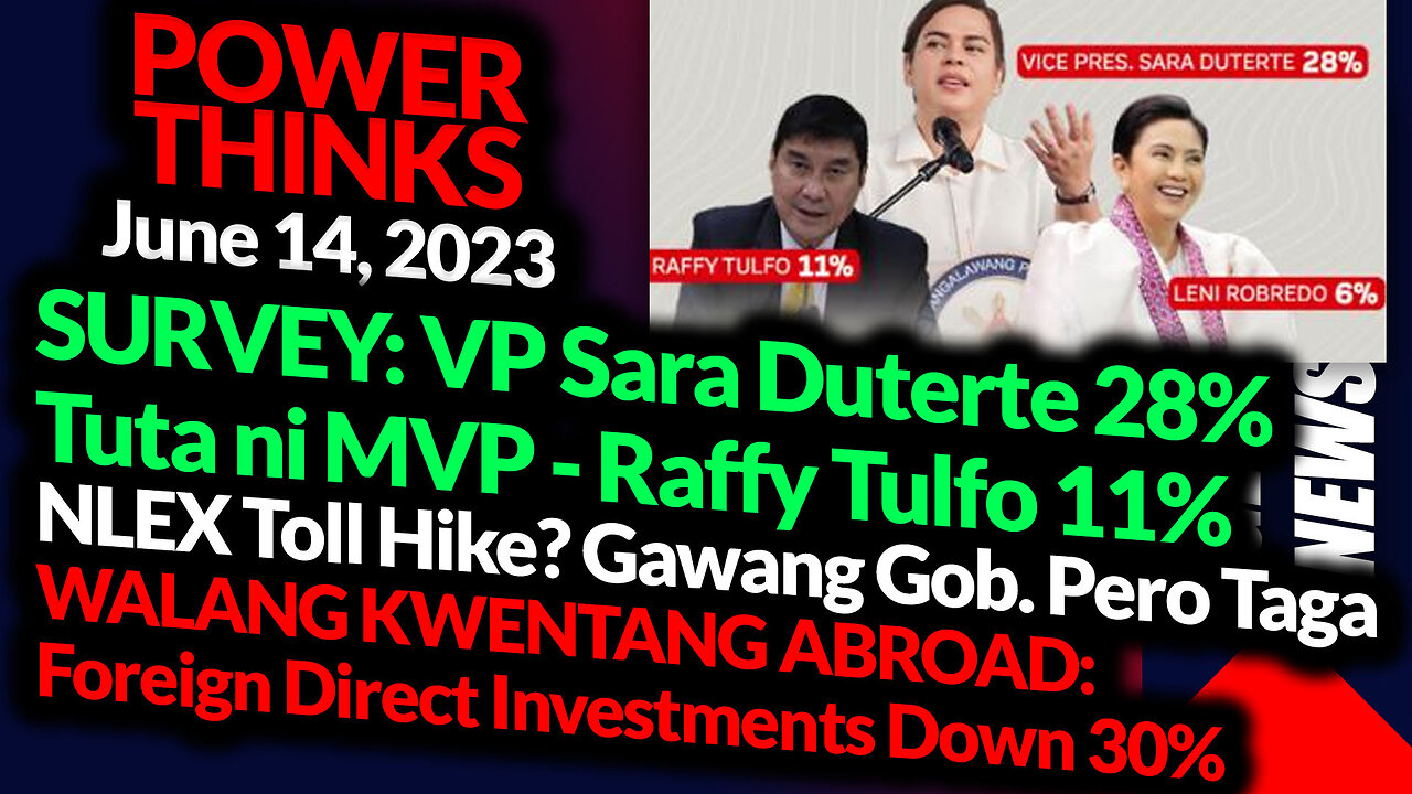 VP Sara 28% - MVP Tuta Tulfo 11% - BBM "won't bow down" - GTNR with Ka Mentong and Ka RJ and Ka Ado