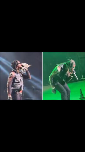 Offset gets a bra thrown at him while performing