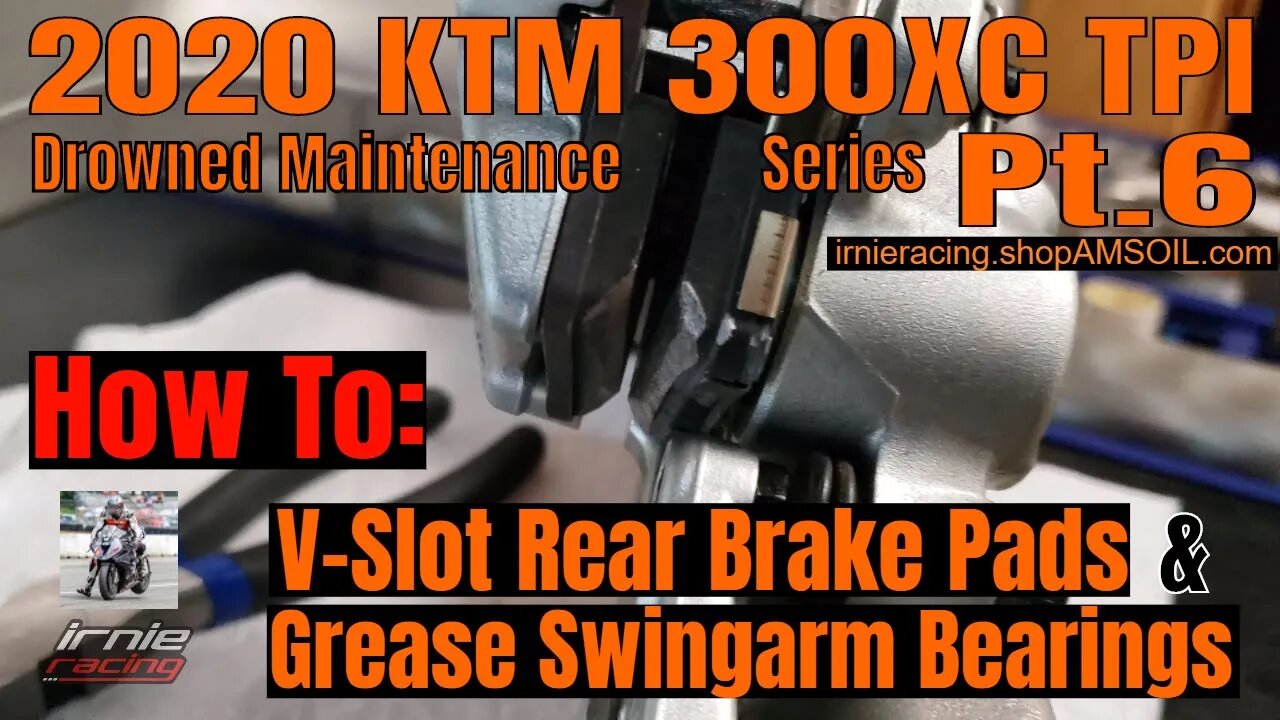 "Drowned 2020 KTM 300xc TPI" Maintenance Pt.6 | How To Grease Swingarm & V-Slot Rear Pads