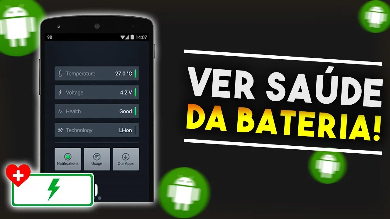 Como saber SAÚDE DA BATERIA no ANDROID