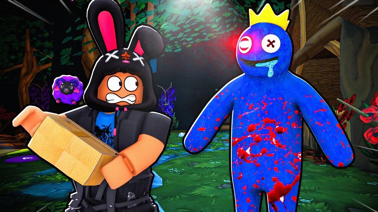 AZUL BABÃO QUER ME PEGAR 😨 - Rainbow Friends Roblox