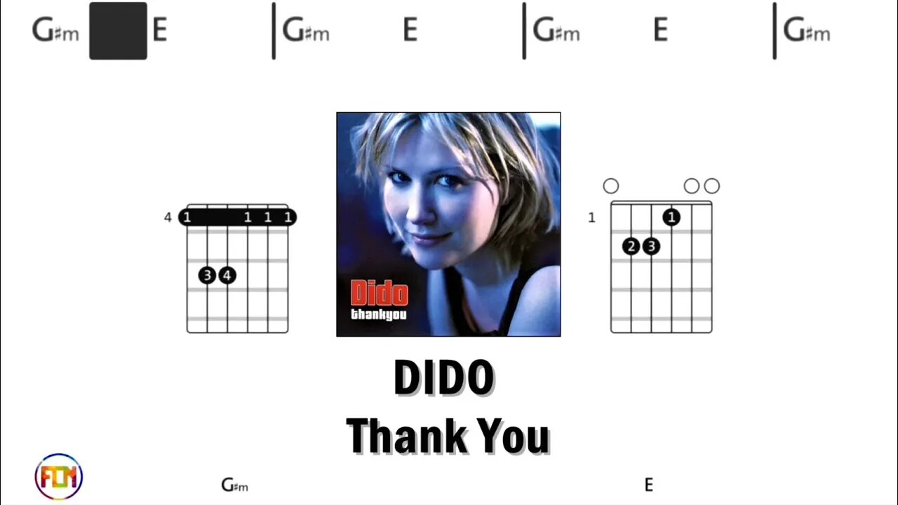 DIDO Thank You - Guitar Chords & Lyrics HD