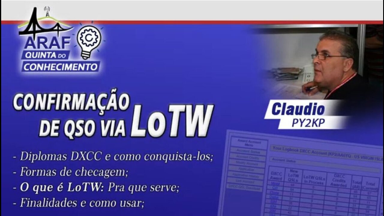 #ARAF Confirmação de QSO via LOTW #PY2KP Quinta do Conhecimento