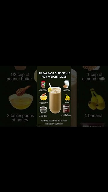 Smoothie Breakfast Recipe For Fast Weight Loss | Smoothie To Help Lose Weight #Shorts