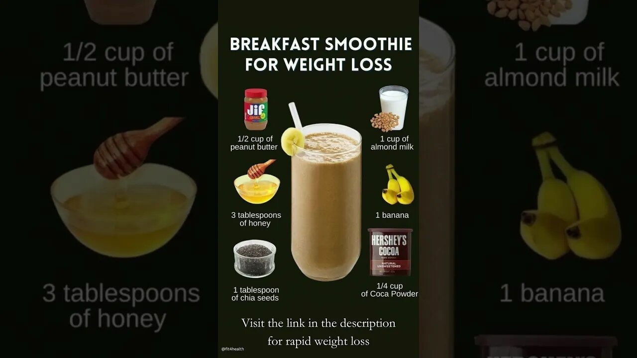 Smoothie Breakfast Recipe For Fast Weight Loss | Smoothie To Help Lose Weight #Shorts